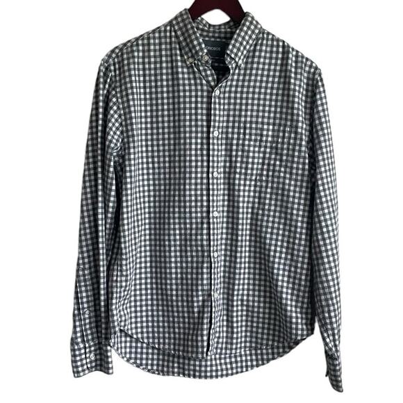Bonobos Mens Shirt M Gray Gingham Check Long Sleeve Button Down Comfort Workwear - Picture 1 of 10